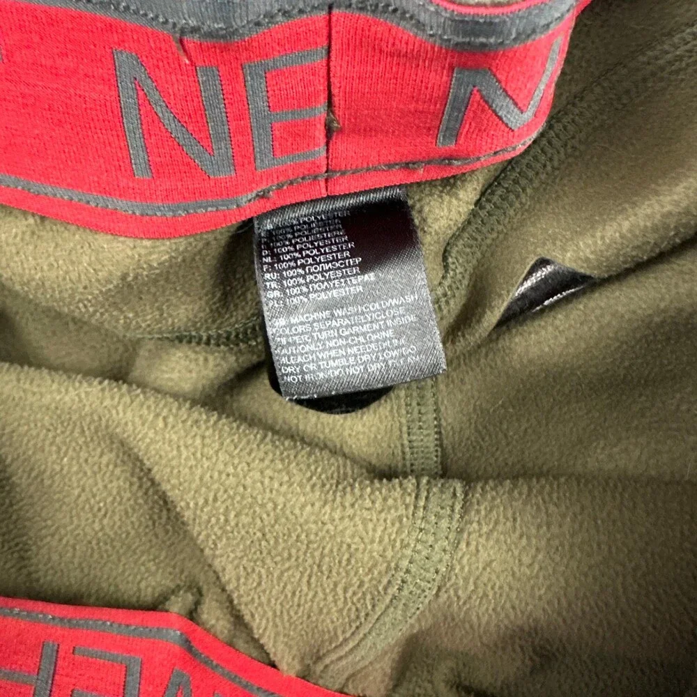 The North Face Pants Men Medium Green Solid Straight Leg Fleece Lining Outdoor *